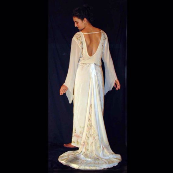 Wedding gown with train
